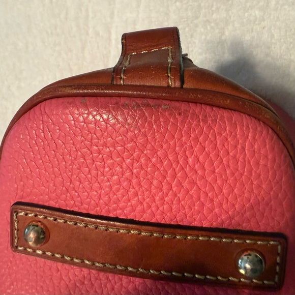 Dooney & Bourke Pink Pebbled Leather Satchel Purse – Medium Zip Dome Bag - Picture 10 of 12